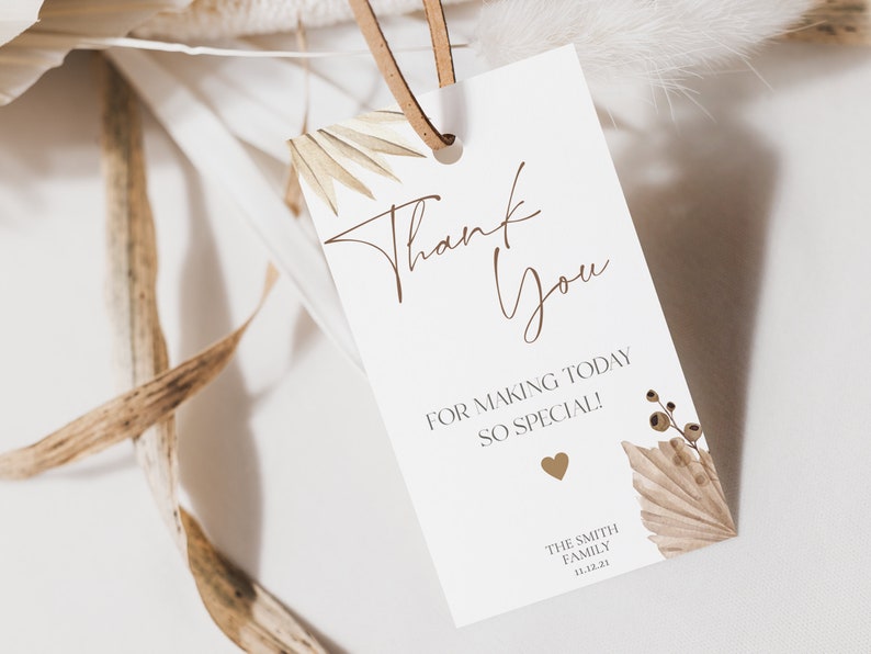Boho Gender Reveal Invitation & Thank You Tag (Instant Download) image 2