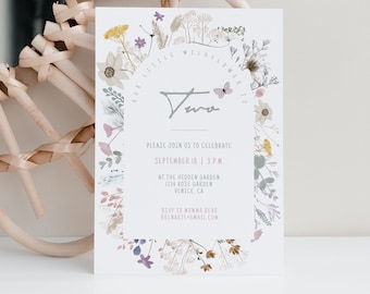 Wildflower Invitation|Birthday Invitation|INSTANT DOWNLOAD|Printable Template|Flower Invitation|Wildflower Party|Flower Birthday Party