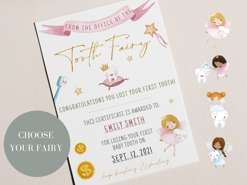 Tooth Fairy Certificate