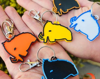 Customizable Mammoth DJ Keychain, Hydration Pack Accessory, Backpack Accessory, Rave Gift