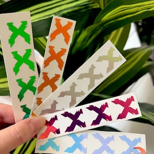 X Holographic Mini Stickers | Rave Gift, Face Sticker, Laptop Sticker, Decorative Sticker, Rave Accessory