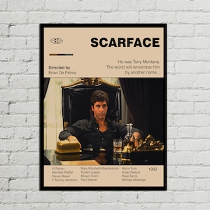 SCARFACE POSTER - Movie Poster - Mid Century Modern Poster - Minimalist Poster - Printable Poster - Digital Art - Scarface Print - Wall Art