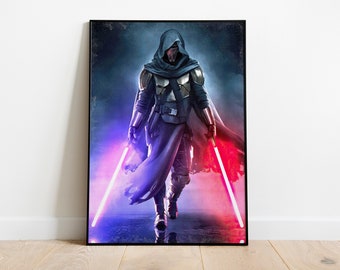 DARTH REVAN POSTER - Star Wars Poster - Sith Poster - Printed Poster - Canvas Poster - Star Wars Print - Fan Art - Wall Art - Star Wars Art