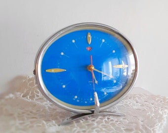 Retro Blue Mechanical Alarm Clock