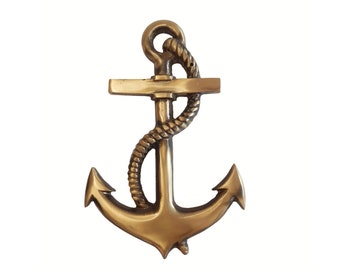 Large Cast Brass Anchor For Wall Decor