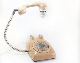 Vintage Beige Telephone Lamp