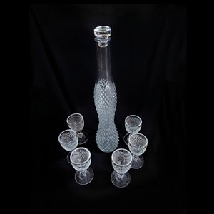 Vintage Classic 7 Pcs Crystal Decanter Set with Glasses