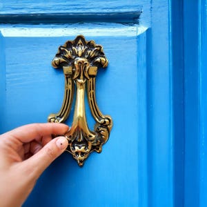 Decorative Brass Floral Door Accessory, Floral Door Knocker