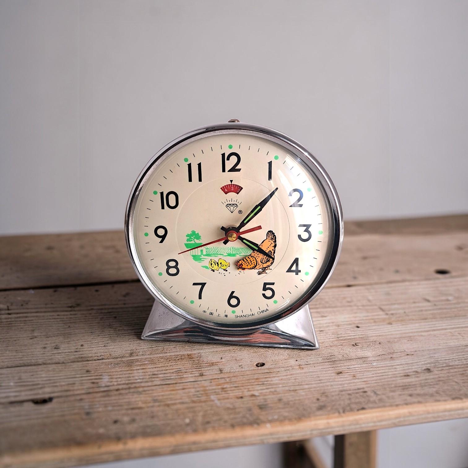 Vintage 70s Blue Pecking Chicken Clock: Wind-up Metal Alarm - Etsy
