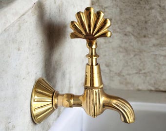Rubinetto da parete in ottone in stile vintage – Rubinetto per bagno turco fatto a mano, arredo bagno di ispirazione ottomana