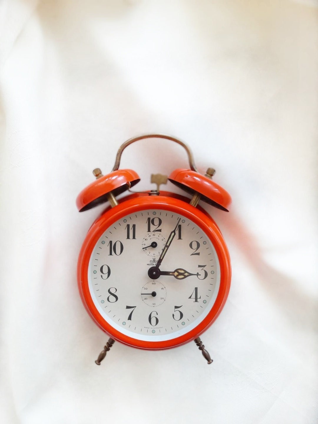 German Vintage Windup Clock With Alarm / Meisteranker Metal Etsy