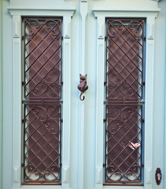 Door Decor Brass Cat Door Knocker, Gold & Antique Variations