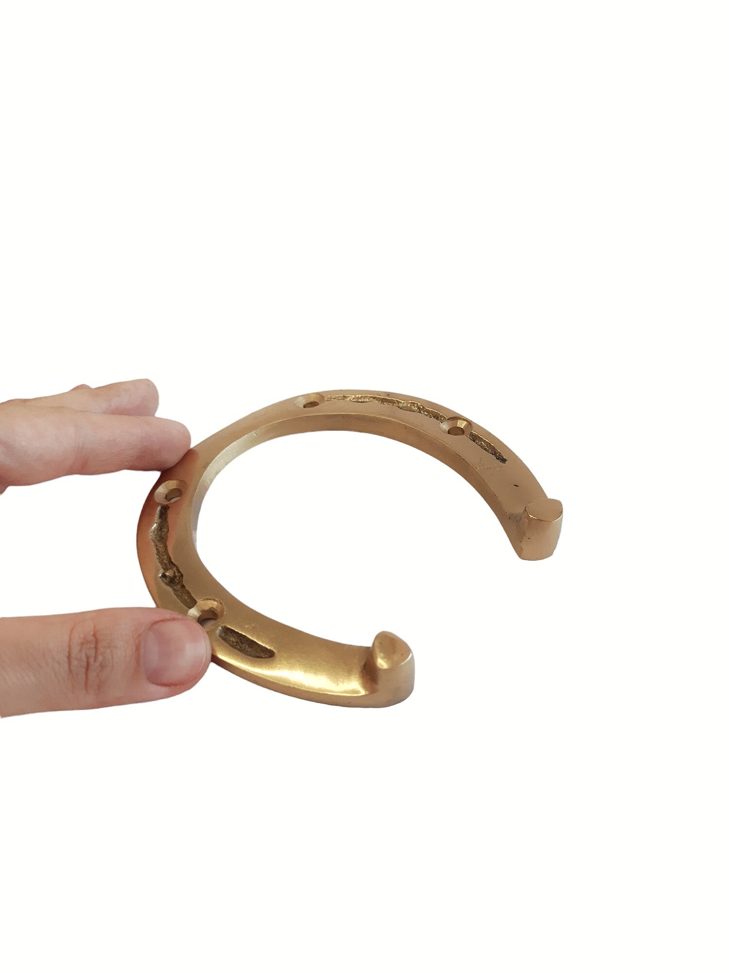 Brass Glass Stone Horseshoe Pendant main image 1