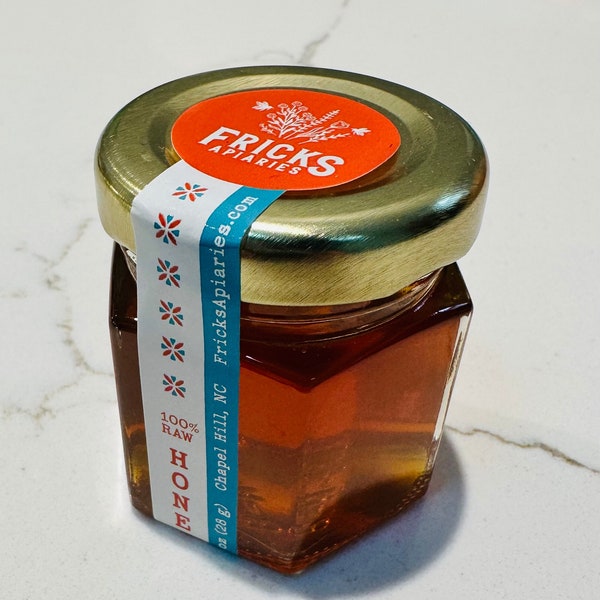 Small jar of raw honey - great for favors or gifts!