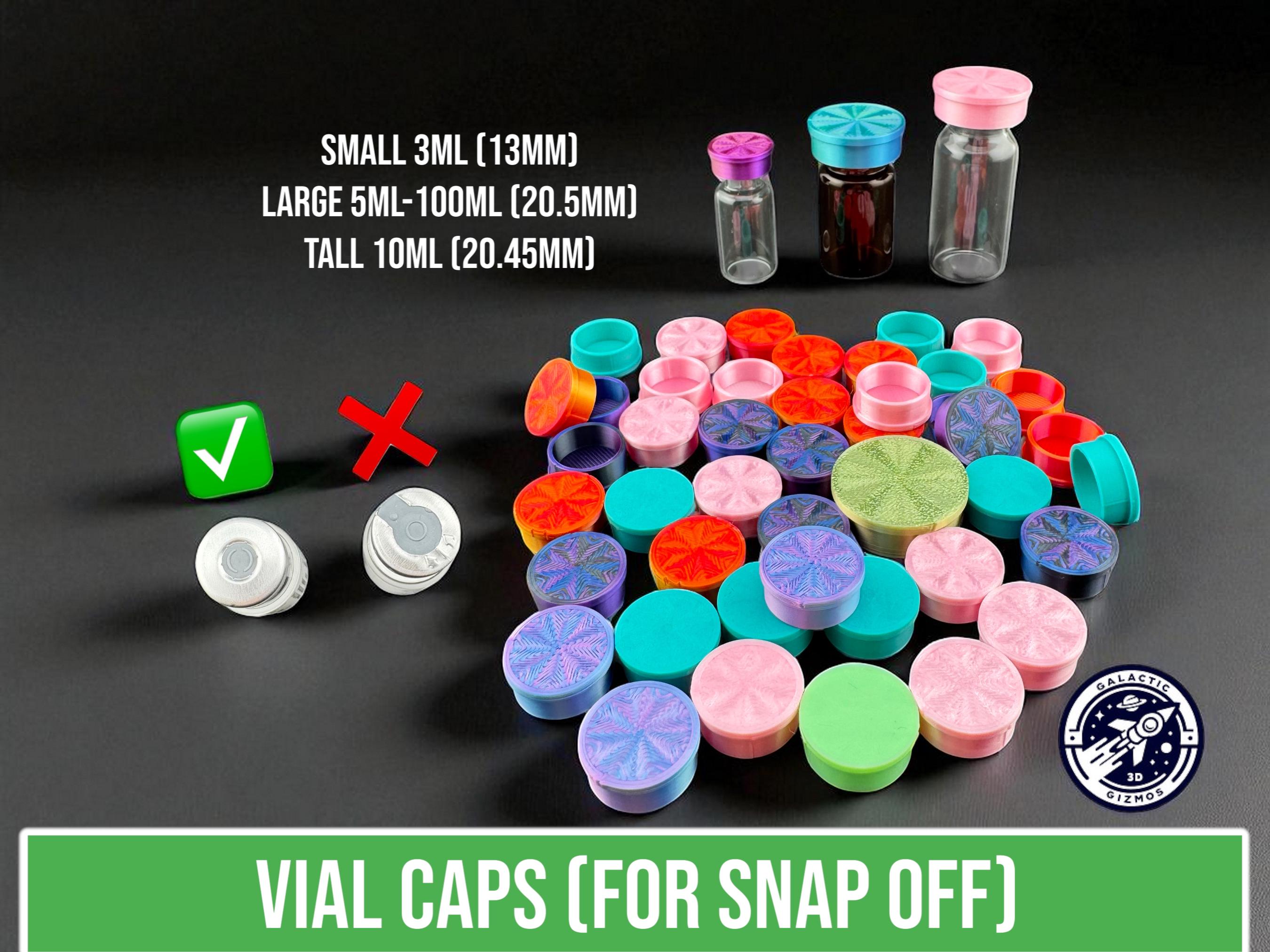 Vial Caps, 3ml, 5ml, 10ml, 20ml, 30ml, 50ml | 10 Pack for Snap Off Crimp Caps