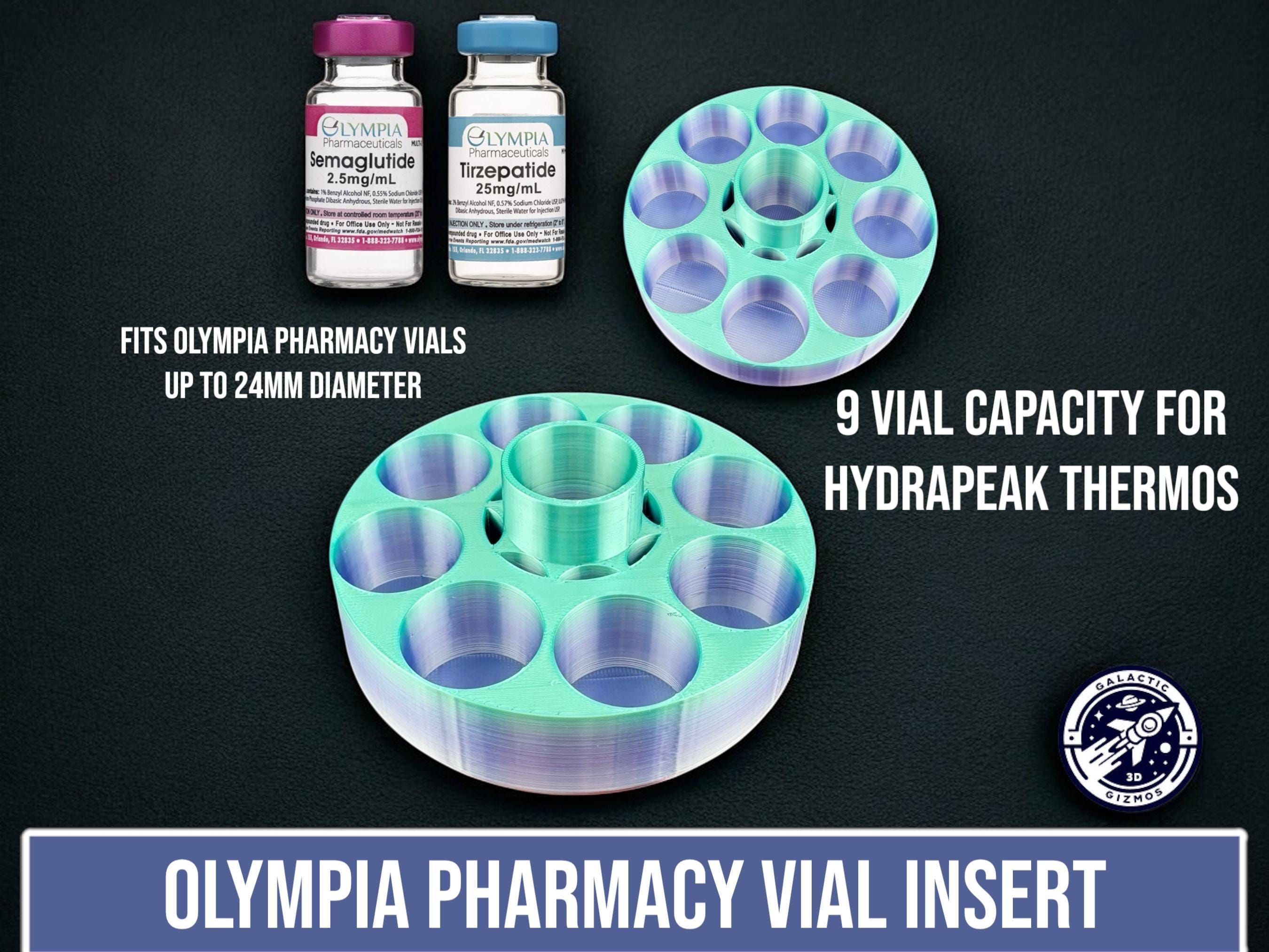 Olympia Pharmacy Vial Insert for Hydrapeak Thermos, Hydrapeak Vial Insert