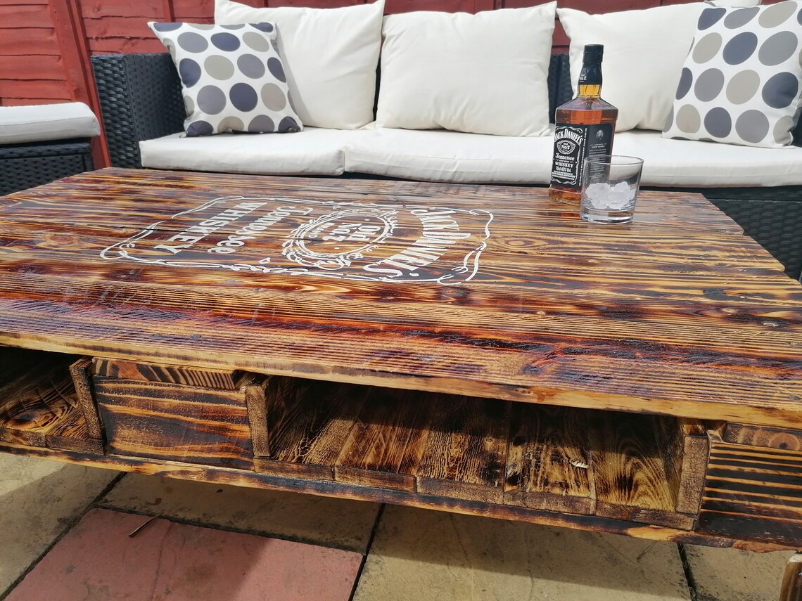 Jack Daniel's Repurposed Pallet Table Pub/garden Furniture Etsy