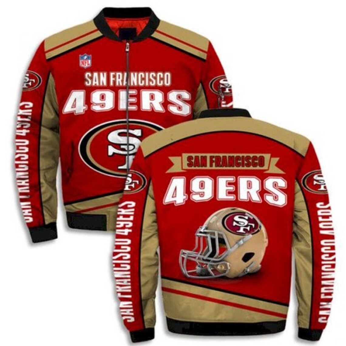 San Francisco 49ers Bomber Jacket Nfl Fashion winter coat gift Etsy