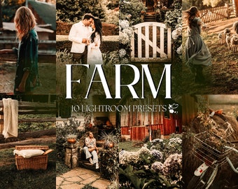 10 FARM Mobile LIGHTROOM Presets | Cottage Core Preset | Rustic Presets | Farm Preset | Country Preset | Earthy Preset | Influencer Preset |