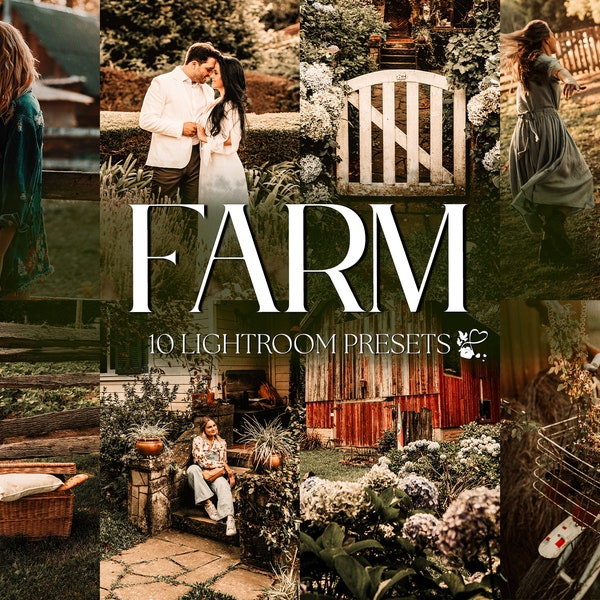 10 FARM Mobile LIGHTROOM Presets | Cottage Core Preset | Rustic Presets | Farm Preset | Country Preset | Earthy Preset | Influencer Preset |