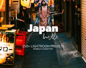 250+ JAPAN Lightroom Preset Bundle – Mobile & Desktop – Cinematic Portrait Presets, Neon Presets, Moody Travel Presets, Urban Street Presets