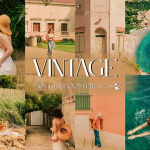 10 Vintage Lightroom Voreinstellungen | Mobile & Desktop | Film, Körnig, Warmer Sommer, Portrait, Blogger | Influencer Lebensstil | Fotobearbeitungsfilter