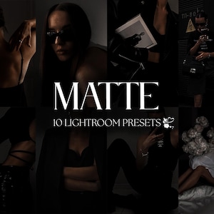 10 Matte Lightroom-Presets | Mobile & Desktop | Dunkel, Launisch, Ästhetisch, Minimal Portrait, Luxus | Influencer Bloggerin | Fotobearbeitungsfilter