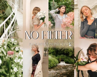 NO FILTER SOFT Lightroom Presets for Mobile & Desktop, Bright Portrait Presets, Natural, Influencer, Outdoor Preset Pack