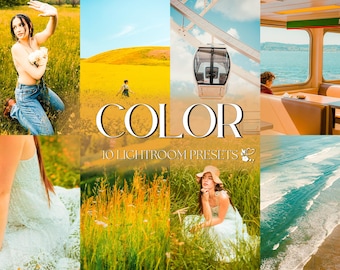 COLOR POP Lightroom Presets for Mobile & Desktop, Vibrant Travel Presets, Beach, Bright, Summer Preset Pack