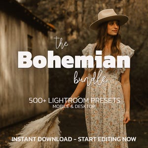 500+ Bohemian Lightroom Presets Bundle | Mobile & Desktop | Warm, Boho, Earthy, Outdoor, Rustic, Neutral, Aesthetic, Blogger | Photo Filters