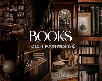 10 Book Lightroom Presets | Mobile & Desktop | Warm, Moody, Dark, Bookstagram, Vintage, Earthy | Lifestyle Bloggers | Photo Editing Filters
