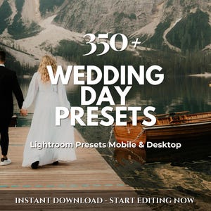 350+ Wedding Lightroom Presets Bundle | Mobile & Desktop | Warm Natural, Outdoor, Portrait, Boho | Influencer Blogger | Photo Editing Filter