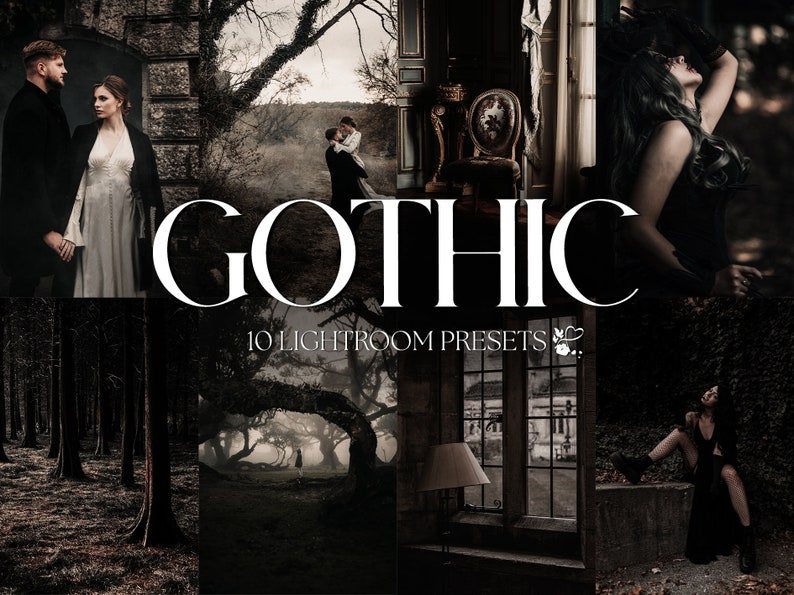 10 GOTHIC Mobile LIGHTROOM Presets Spooky Halloween Presets Gothic Presets Dark Fashion Presets for Instagram Moody Gothic Presets image 1