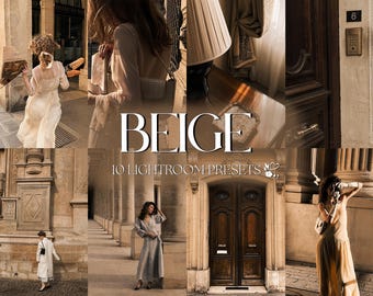 10 BEIGE Lightroom Presets – Mobile & Desktop – Warm Presets, Earthy Presets, Natural Portrait Presets, Creamy Presets, Neutral Presets