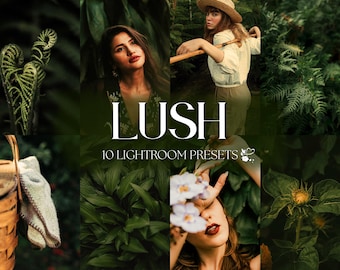 10 LUSH Lightroom Presets – Mobile Desktop – Fairytale Presets, Bright Vibrant Presets, Nature Portrait Presets, Outdoor Preset, Warm Preset