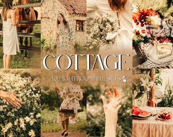 10 Cottage Core Lightroom Presets | Mobile & Desktop | Rustic, Earthy, Bright, Aesthetic, Warm | Influencer Blogger | Photo Editing Filters