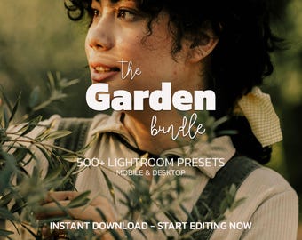 Pakiet ponad 500 gotowych ustawień GARDEN Lightroom – Mobilny komputer stacjonarny – Nastrojowe ustawienia natury, Jasne ustawienia zewnętrzne, Ciepłe ustawienia wiosenne, Ziemskie ustawienia
