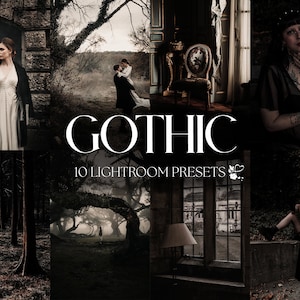 10 GOTHIC PRESETS for Lightroom | Dark Moody Aesthetic Photo Editing | Vintage Filters for iPhone | Bookstagram Mobile & Desktop