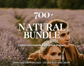 700+ NATURAL Lightroom Presets Bundle – Mobile Desktop – Outdoor Presets, Nature Warm Presets, Boho Earthy Presets, Bright Family Presets