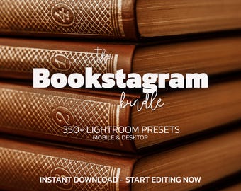 350+ BOOKSTAGRAM Lightroom Presets Bundle – Mobile Desktop – Bookstagram Portrait Presets, Warm Earthy Presets, Vintage Preset, Moody Preset