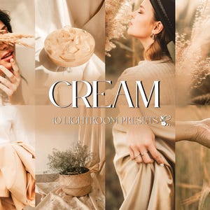 10 Cream Lightroom Presets | Mobile & Desktop | Warm, Creamy, Neutral, Minimal, Aesthetic, Airy | Lifestyle Portraits | Photo Editing Filter