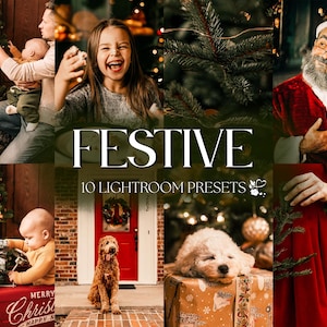 10 Festive Lightroom Presets | Mobile & Desktop | Holiday, Warm, Cozy, Christmas, Family, Bright | Influencer Blogger | Photo Editing Filter