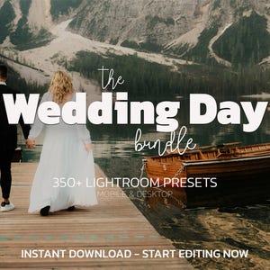 350+ Wedding Lightroom Presets Bundle | Mobile & Desktop | Earthy, Warm, Natural, Boho, Neutral | Influencer Blogger | Photo Editing Filters