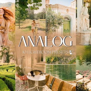 10 Analog Lightroom Presets | Mobile & Desktop | Warm, Vintage, Film, Summer Aesthetic, Grainy | Influencer Lifestyle | Photo Editing Filter