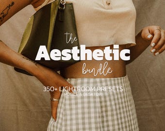 Paquete de más de 350 ajustes preestablecidos estéticos de Lightroom para móviles y ordenadores: ajustes preestablecidos para retratos en interiores, de estudio, cremosos y neutros.