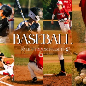 10 presetów BASEBALL dla programu Lightroom | Presety do fotografii sportowej | Presety mobilne i stacjonarne do zdjęć baseballowych | Edycja naturalnego światła