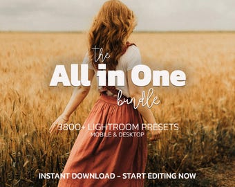 3800+ ALL IN ONE Lightroom Presets Bundle - Mobile & Desktop - Boho Presets, Outdoor Natural Presets, Portrait Presets, Summer Presets