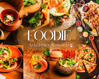 10 paramètres prédéfinis FOODIE Lightroom - Ordinateur de bureau mobile - Paramètres préréglés pour l'alimentation, préréglages cinématographiques, préréglages d'humeur intérieure, préréglages chauds, préréglages familiaux