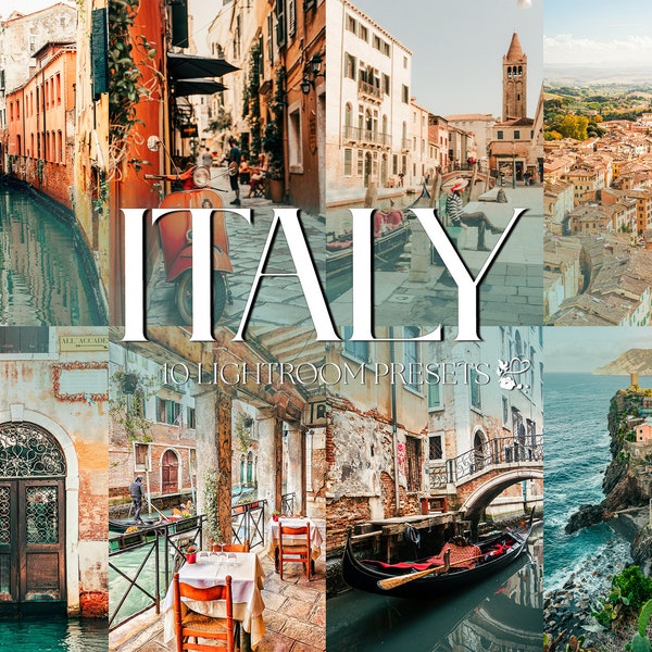 10 ITALY Mobile LIGHTROOM Presets | Venice Presets | Bright Summer Preset for Instagram | Positano Presets | Italy Presets | Travel Preset |