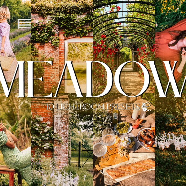 10 MEADOW Mobile LIGHTROOM Presets | Cottage Core Presets | Rustic Presets | Spring Blogger Presets | Vintage Presets | Aesthetic Presets |